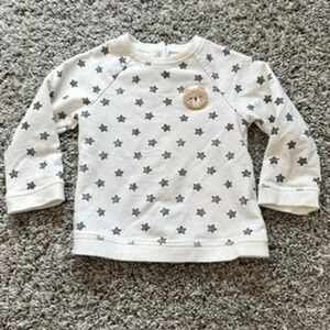 Mayoral Newborn Baby White Star Print Sweatshirt with Teddy‎ Bear Applique